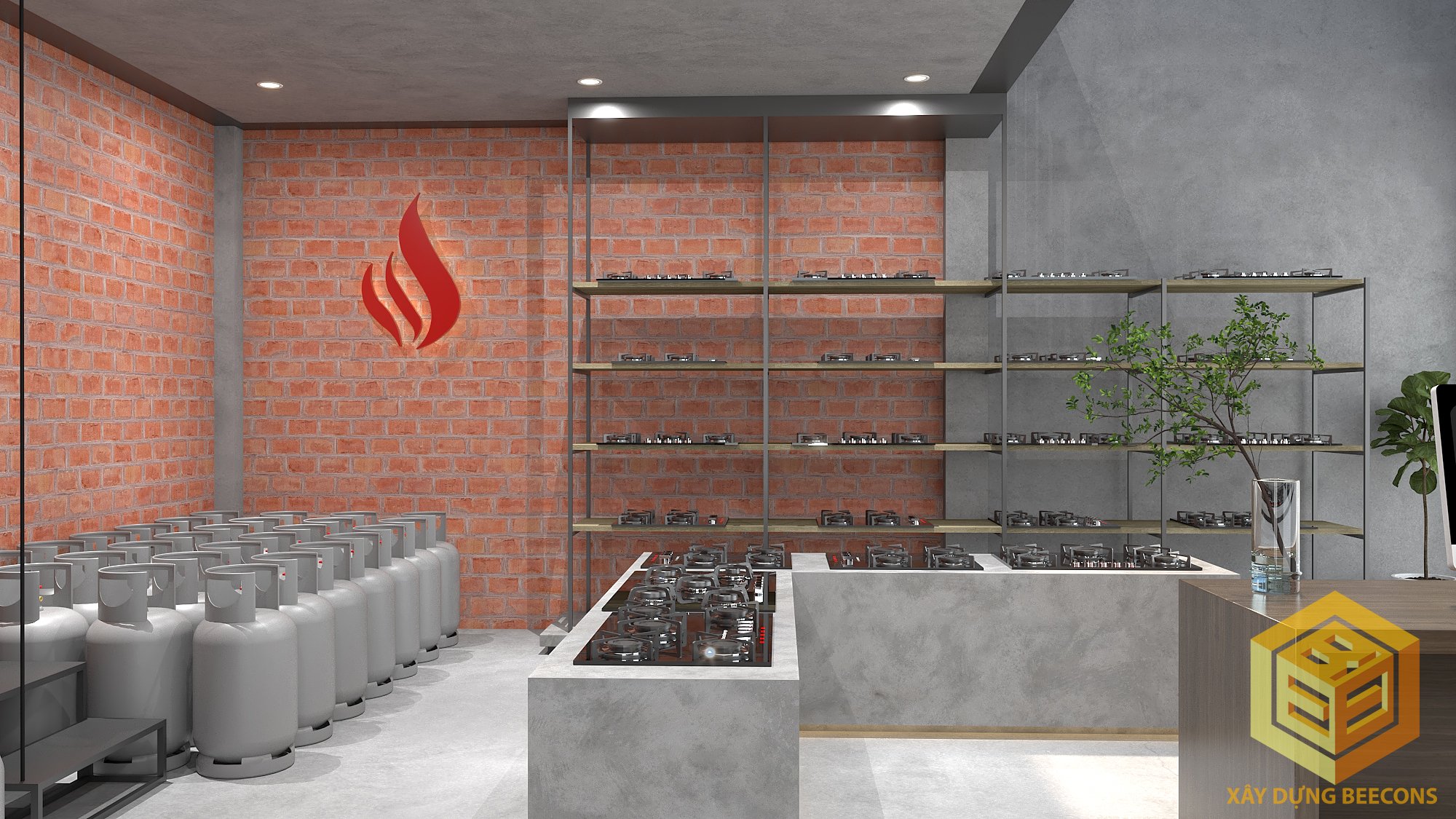 Thiết kế cửa hàng gas tại Củ Chi